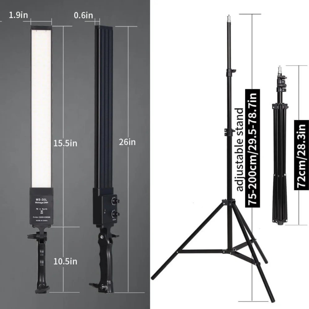 LED Studio Lighting Kit with Adjustable Stands
